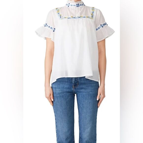 Banjanan White Klara  Embroidered Top Size S. - Picture 1 of 14